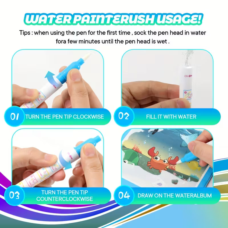 Magic Water Coloring Book - Quick Dry Book
