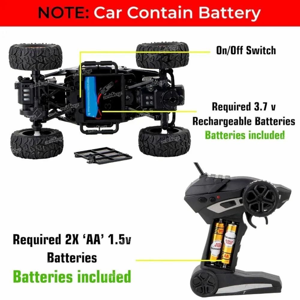 Remote Controlled  Rock Crawler Monster Truck Toy Vehicle for Kids.